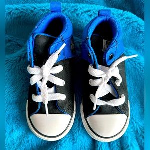 TODDLER high top converse blue/black size 8C
